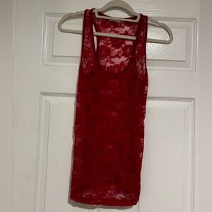 Red and Black Lace Tank Tops 2pc